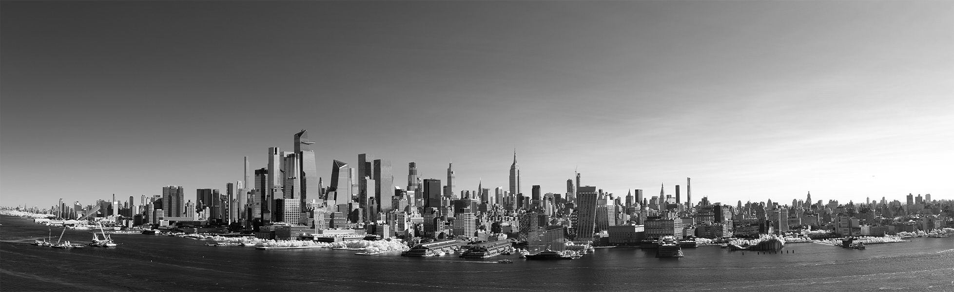 Monumental Infrared Panorama of Midtown Manhattan from Hoboken.